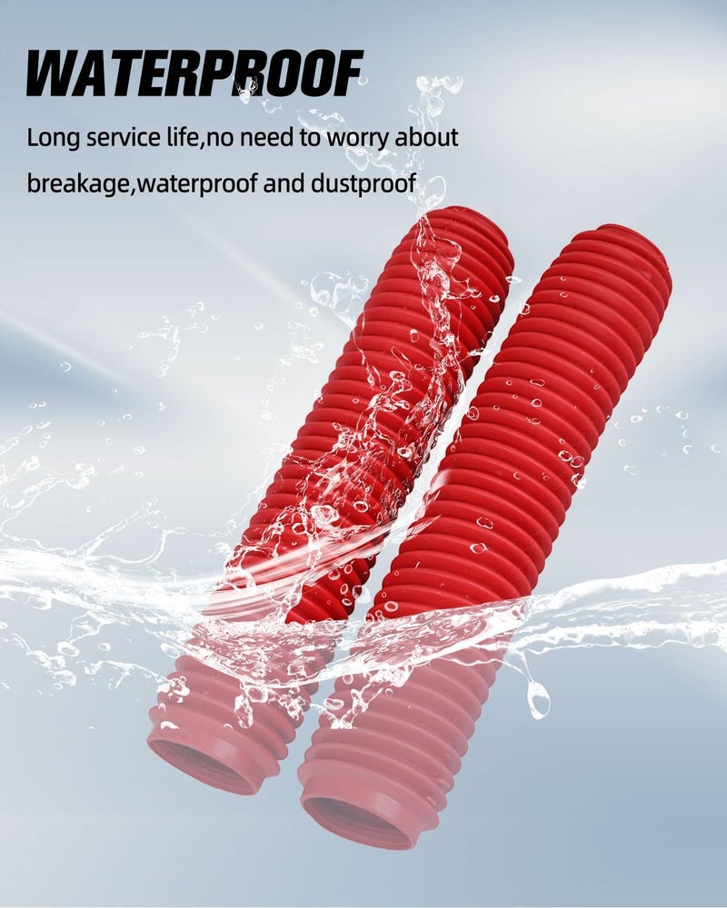 NACORE Motorcycle Fork Cover Boots Universal Front Shock Tube Absorber Guard Dust Boots For Most Dirt Pit Bike, RUBY RED - Image 3
